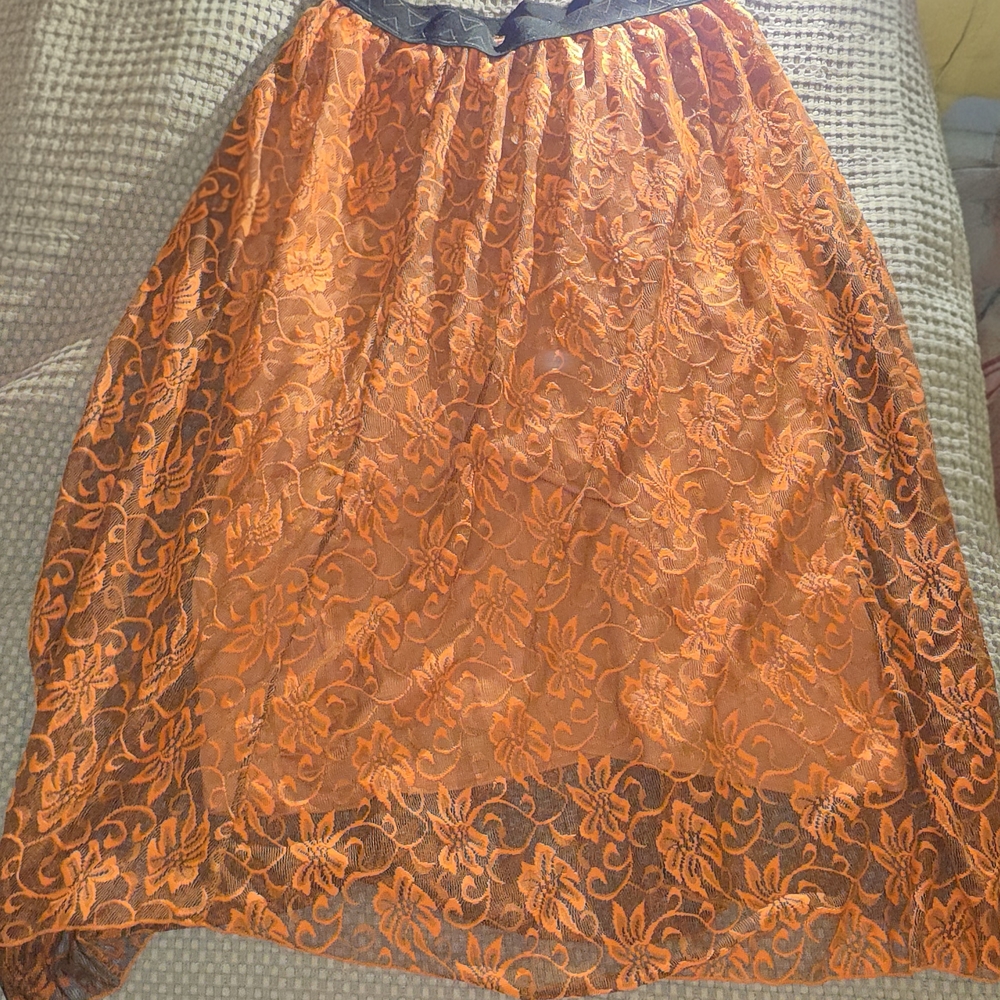 LuLaRoe Orange High-Low A-Line Midi Skirt